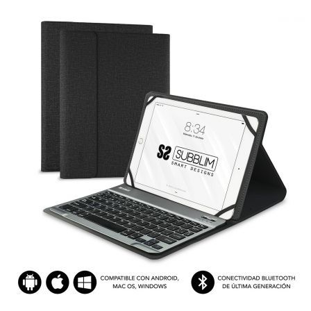 FUNDA CON TECLADO SUBBLIM KEYTAB PRO BLUETOOTH PARA TABLETS DE 10.1